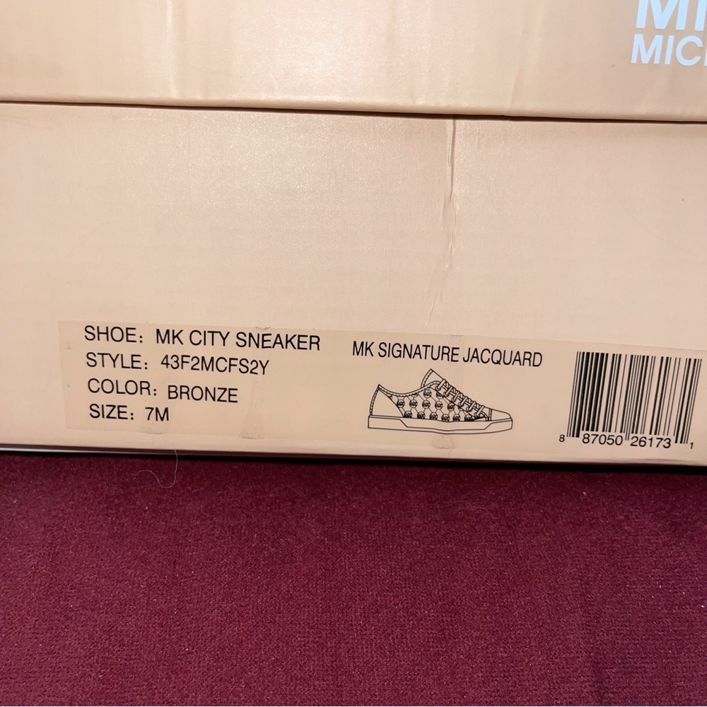 Michael Kors City Sneaker Signature Jacquard Bronze 7 - Picture 15 of 17